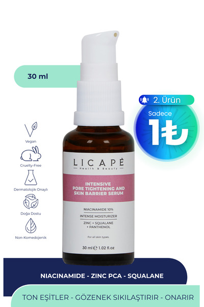 Licape Gözenek Sıkılaştırıcı ve Cilt Bariyeri Güçlendirici Niacinamide %10 Se...