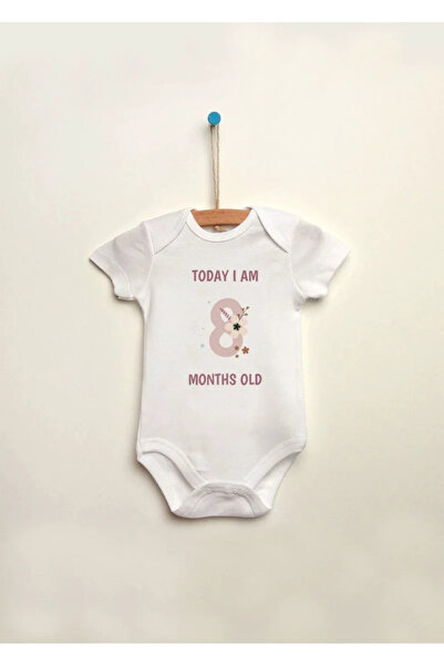 MODA 8 Months Old 100% Cotton Snap Fastener Baby Bodysuit Undershirt Jumpsuit