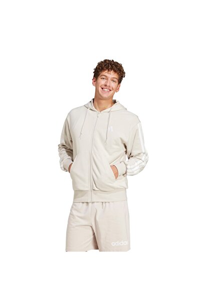 adidas Essentials 3-Stripes French Terry Full-Zip Kapüşonlu Üst