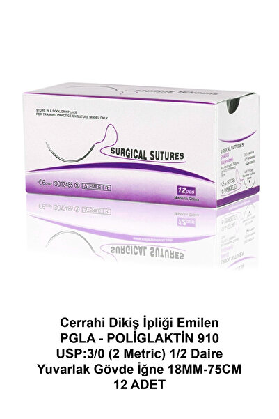 ATEL-SAN Cerrahi Dikiş İpliği Emilen PGLA POLİGLAKTİN 910 USP:3/0 (2 Metric) ...
