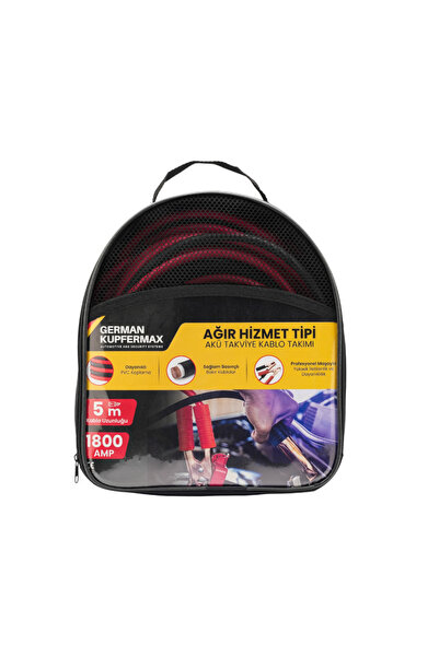 GERMAN KUPFERMAX Ağır Hizmet ve Tır Tipi 5 Metre 1800A Akü Takviye Kablosu, U...