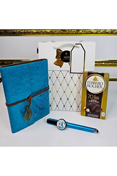 velve Set elegant "Cel mai bun Sef" cu jurnal vintage, pix touchscreen si cio...