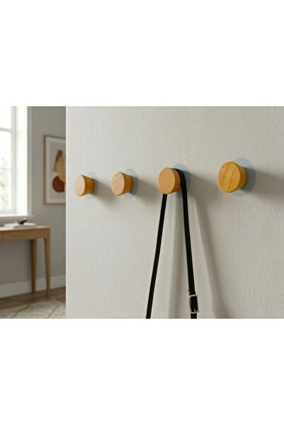 madera's art Dekoratif Ahşap 4'lü Koni Duvar Askılık - Askı Zımparalı, Doğal,...