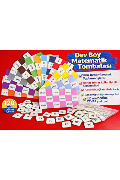 mor zeka atölyesi Dev Boy Matematik Tombalası Toplama İşlemi (12 kartlı)