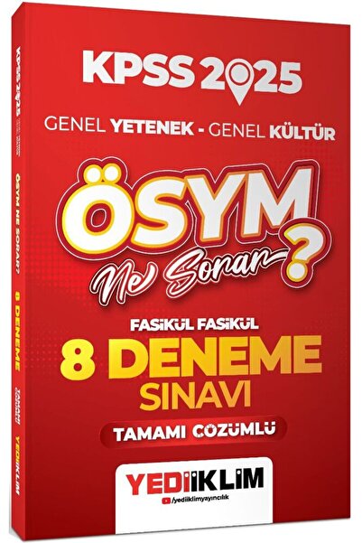 Yediiklim Yayınları Yediiklim 2025 KPSS GY GK ÖSYM Ne Sorar Tamamı Çözümlü Fa...
