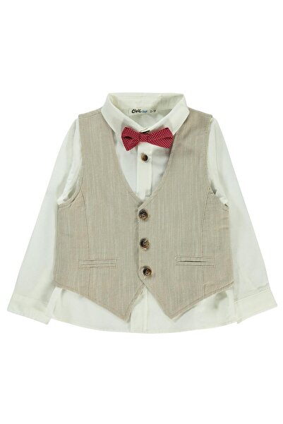 Civil Boys Cămașă cu vestă pentru băieți bej 2-5 ani