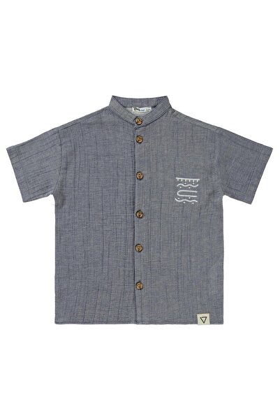 Civil Boys cu model Cămașă brodată pentru copii 6-9 ani - Albastru 8-9 ani