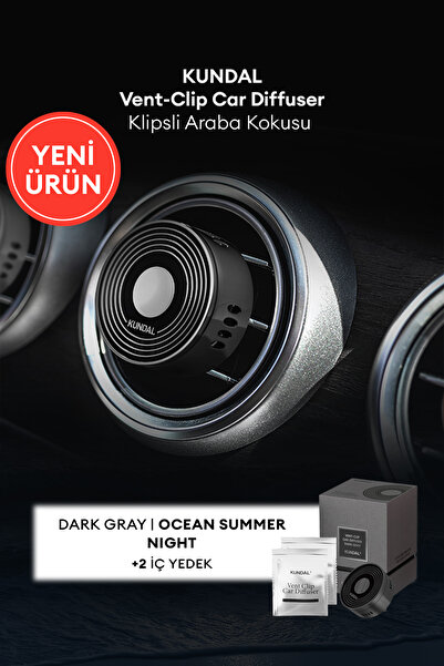 Kundal Klipsli Araba Kokusu Dark Gray (Ocean Summer Night) KUNDAL Vent-Clip C...