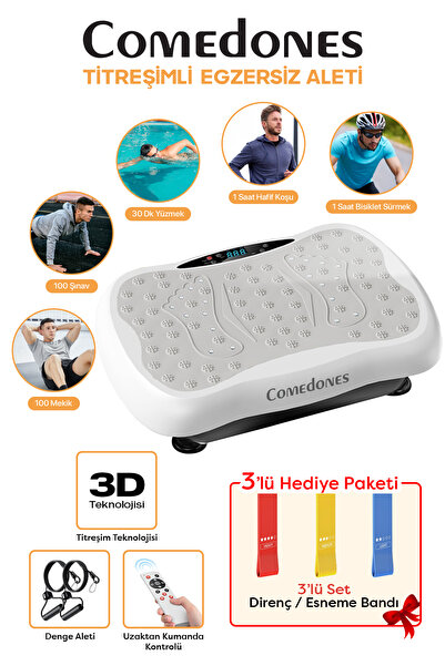 comedones Titreşimli Egzersiz Aleti Yüksek Hız Tüm Vücut Vibration Plate - Beyaz