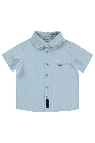 Pierre Cardin قميص بجيوب مزخرفة للأطفال من 2-5 سنوات - أزرق