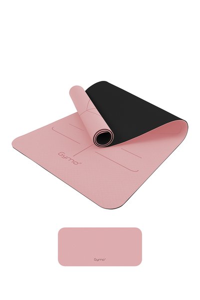 Gymo 6mm Tpe Alignment Yoga Mat - Pilates Cushion and Knee Elbow Protector, Scarlet