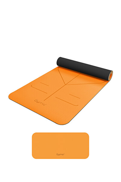 Gymo Hizalamalı 6mm Tpe Yoga Matı Pilates Minderi Diz Dirsek Koruyucu Matlı S...