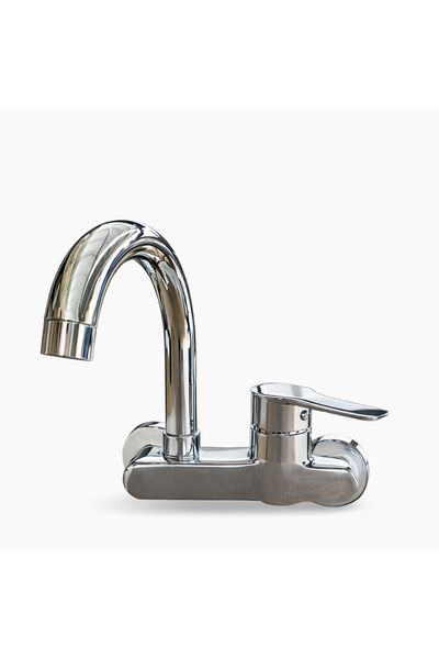 Çeviksu Safir Mix Wall-Mounted Sink Faucet – Chrome-Plated Kitchen Faucet