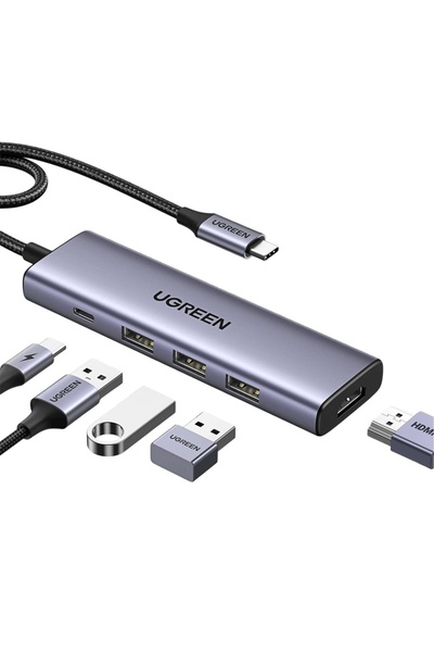 Ugreen Stație de andocare Type-C la 3x USB, HDMI 4K@30Hz, Type-C PD100W, 5Gps...
