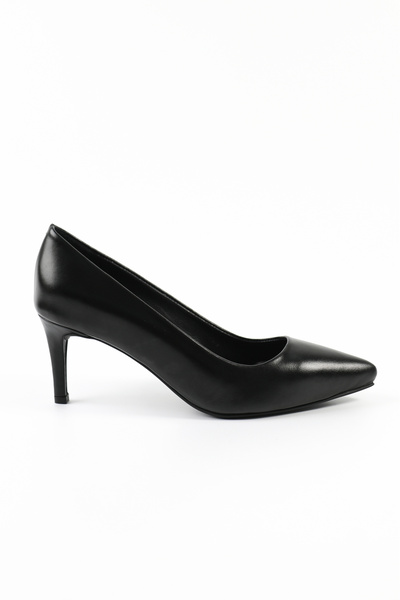 Tuna Genuine Leather Black Stiletto Women's Shoes - Rgn80123