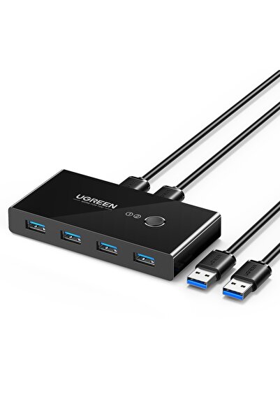 Ugreen Stație de andocare cu 2 cabluri USB, 4 USB-A, LED, 5Gbs/s, 1,5 m, cuti...