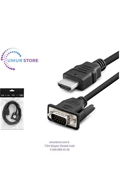 Genel Markalar HDMI To VGA Kablo 1.8mt