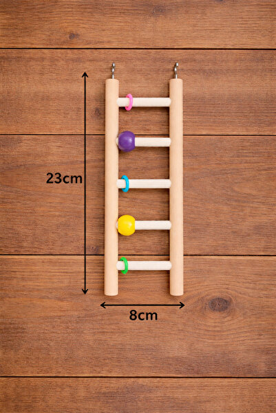 Wooden Bird Boncuklu Ahşap Kuş Merdiveni (5 Basamaklı)