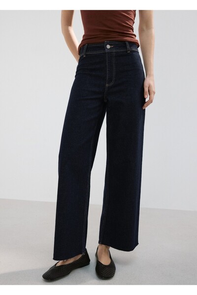MANGO Woman Catherin yüksek belli culotte jean pantolon