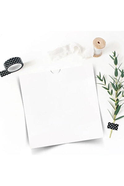 GNDR 14x14- Beyaz Kare Davetiye Zarfı (50 Adet)