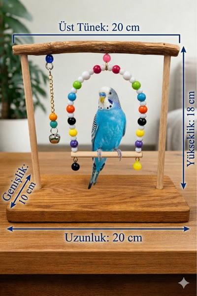 Wooden Bird Salıncak Ve Oyuncaklı Stant Tünek