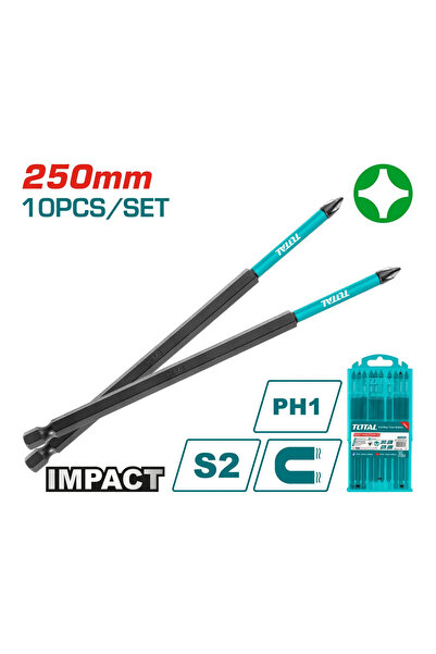 TOTAL 250MM DARBELİ PH1 BİTS UCU SETİ - TACIM16PH1103