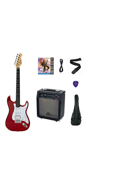 Strauss ST-20HHSSB-RD ELEKTRO GİTAR-METALİK KIRMIZI SET(ANFİ-SOFTCASE-ASKI-TE...