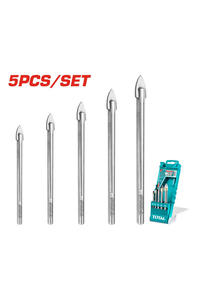 TOTAL 5 PARÇA CAM MATKAP UCU SETİ - TACSD7256