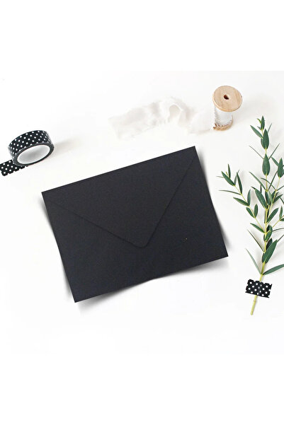 GNDR 13x18- Yatay Siyah Davetiye Zarfı (50 Adet)