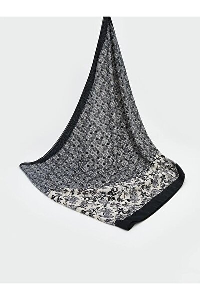 LC Waikiki إكسسوارات LCW شال نسائي منقوش باللون الأزرق الداكن