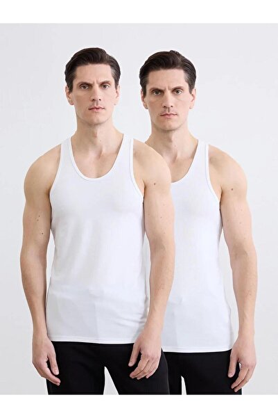 LC Waikiki U Neck Combed Cotton Men's Undershirt 2-Pack (S6)