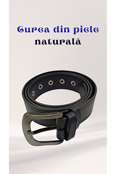 OEM Curea bărbați piele naturală box 4 cm, 126 cm, cataramă metalică rezistentă