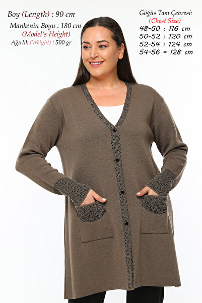 Laden Women's Plus Size Glittery Long High Quality Medium Thick Special Knitw...