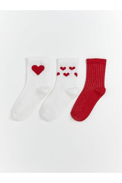 LC Waikiki Κοριτσίστικες κάλτσες με σχέδια 3 τεμαχίων (W5)