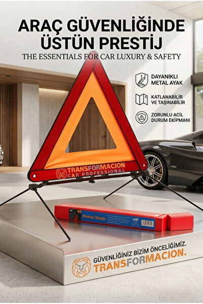 ModaCar 4 Örümcek Ayaklı Ucgen Reflektör Ultra Parlak Katlanabilir Metal Ayak...