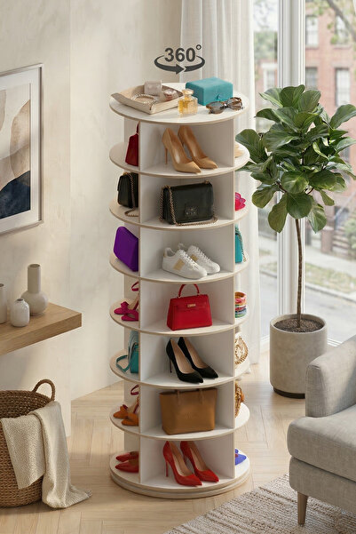ihtiyacal 360° Dönen Ayakkabılık, Çanta Şapka Çok Amaçlı Düzenleyici Stant, D...