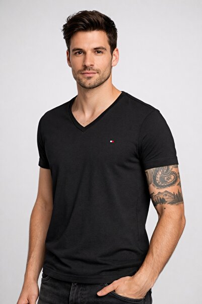 Tommy Hilfiger Slim Fit 100% Organic Cotton V-Neck Slim Fit T-Shirt