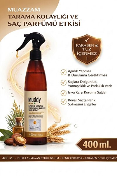 Muddy B-tox & Keratin Içeren Onarıcı Acil Bakım Spreyi Incredıble Carbon Spra...