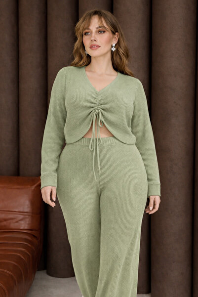 TOFAN TRİKO Set de tricotaje CAGLA BÜZGÜLÜ cu picior larg și elastic