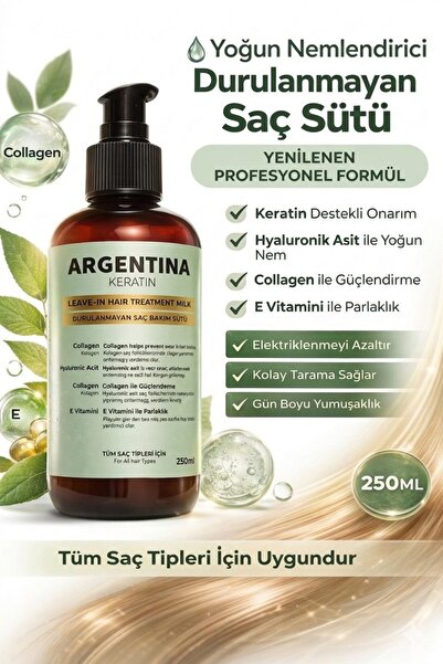 ARGENTİNA KERATİN Kolajen Hyaluronik asit Keratin E vitamini içerikli Durulan...