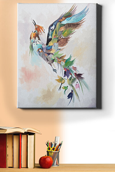 WebStyle Sayılarla Boyama Seti Kasnaklı Zümrüdü Anka 60 X 75 Cm
