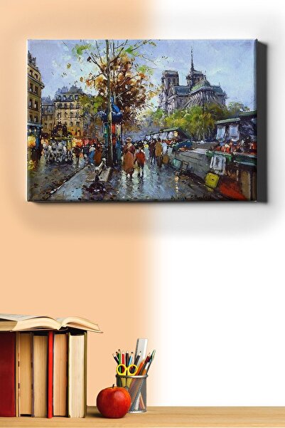 Sayılarla Boyama Seti Kasnaklı Notre Dame'da Kitapçılar 60 X 75 Cm