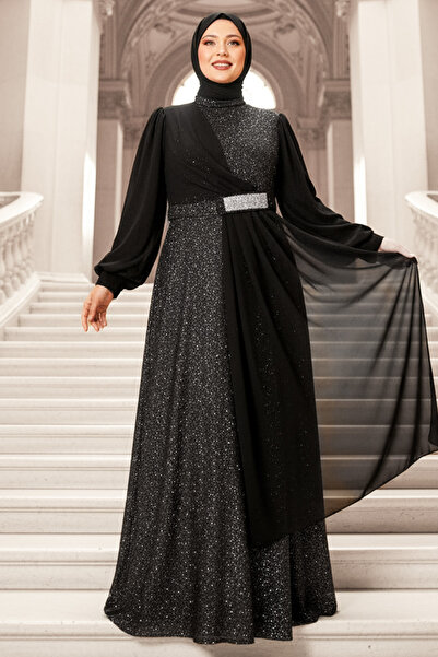 SUBU TASARIM Black Şehrazat Evening Dress - Tbs884 Model