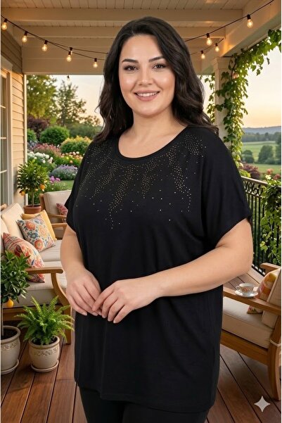 elma abone بلوزة نسائية من القطن الممشط بأكمام منخفضة ومرصعة بالأحجار من YEN ...