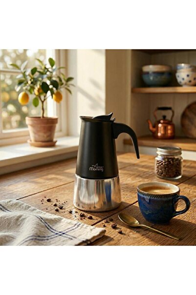 Any Morning Stovetop Espresso Coffee Maker Stainless Steel Induction Moka Pot...
