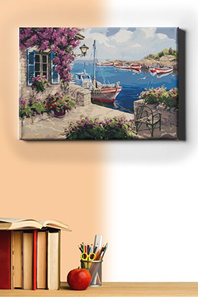 WebStyle Sayılarla Boyama Seti Kasnaklı Yazlık Ev 60 X 75 Cm