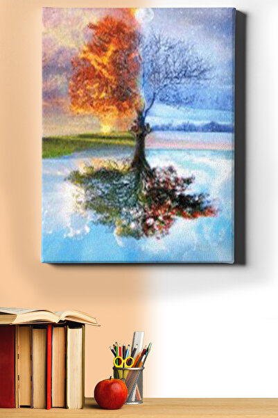 WebStyle Sayılarla Boyama Seti Kasnaklı Mevsim Döngüsü 40 X 50 Cm