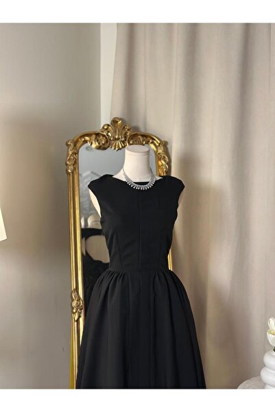 vanus fashion 5973-فستان ميدي ( 2 لونين ) ⭕️