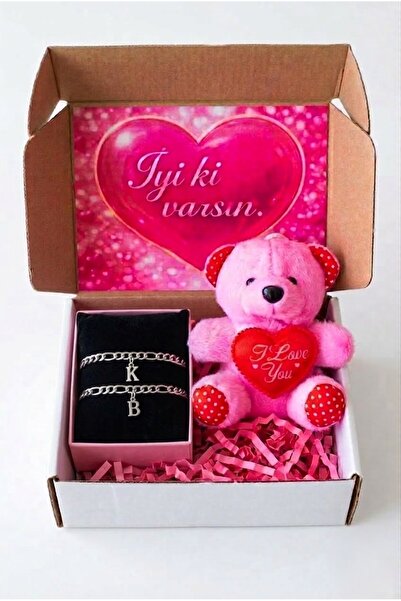 Novalune Kişiye Özel Harfli Çift Bileklik Seti - 2'li Paslanmaz Çelik Bilekli...