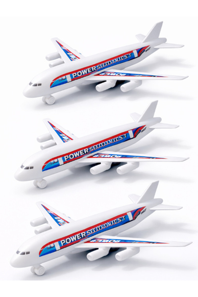 a v d a 3 Adet Tekerlekli Uçak Airbus - Boeing Yolcu Uçağı